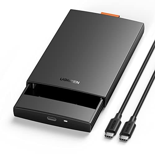 Image of UGREEN 2.5 Inch Hard Drive Enclosure, USB C 3.1 6Gbps External HDD Case, UASP Supported, Compatible with 2.5 Inch SATA SSD HDD up to 10TB Crucial MX500 EVO 870, Driver-free on PC Laptop MacBook PS4
