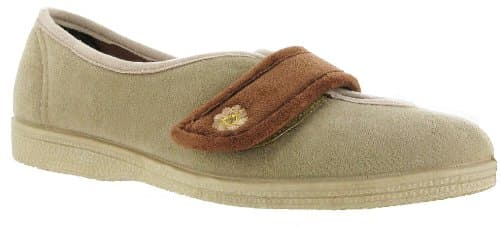 Image of Mirak Andrea Touch Fastening Slipper Beige Size 6