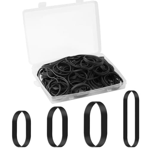 Image of 120 Pcs Elastic Bands,4 Sizes Heavy Duty Black Thick Rubber Bands,Expandable Large Elastic Bands for Home School Office Workshop Accessories 5/6/8/12CM