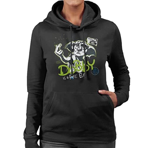 Image of All+Every Harry Potter Dobby is A Free Elf Women's Hooded Sweatshirt Black