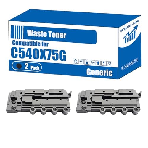 Image of Compatible for Lexmark C540X75G Waste Toner Container C540N C544DTN C546DTN CS410DN CS410N CS510DTE X544DW Printers, High Yield 18000 Pages, Accurate Imaging Rich Colors (2-Pack Black)