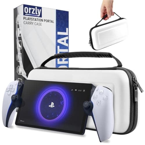 Image of Carry Case designed for Playstation Portal remote player for PS5 Console hold accessories and offers Travel and Storage Protection for headset charger headset & more - WHITE/BLACK - Gift box edition