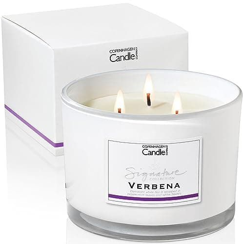 Image of Luxury Scented Candles Gifts for Women | Natural Wax Blend | 35 Hours Burn time | Hotel Collection | The Copenhagen Company - Verbena (12oz)