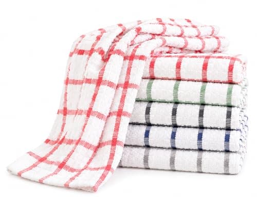 Image of DreamNights Tea Towels Extra Large 70 X 40 cm Kitchen Towels Set - 100% Cotton Terry Towelling Soft Absorbent Lint Free Kitchen Cloth Dish Towels and Bar Towels Assorted Colors (Pack of 12), Blue
