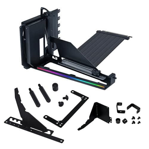Image of Lian Li ATX PC Case 4 Slots Vertical GPU Kit (VG4v4) - Premium Gen 5 Riser Cable PCI-E 5.0 x16-200mm, PCIe 3.0/4.0 Compatible, Adjustable Position - Fits Most PC Cases (VG4v4 Black)