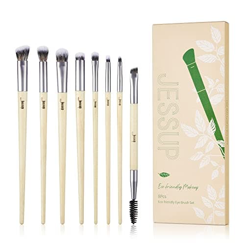 Image of Jessup Eyeshadow Brush Set 8pcs Eye Makeup Brushes Premium Cruelty-Free Eyeshadow Blending Concealer Eyebrow Eyeliner Spoolie Brush Kit T328