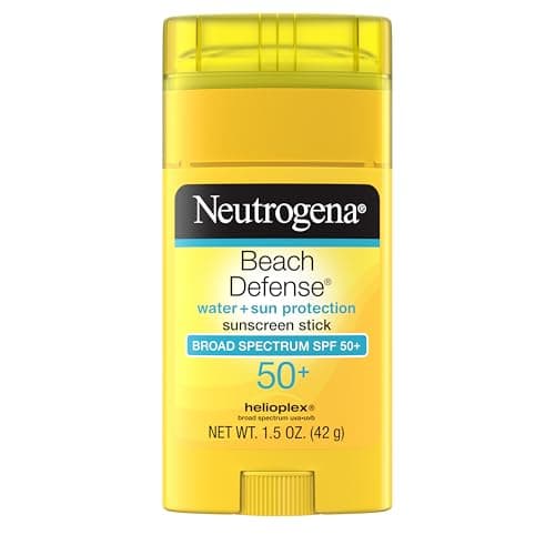 Image of Neutrogena Beach Defense Sunscreen Stick with Broad Spectrum SPF 50+, Lightweight Water-Resistant Sunscreen with Oil-Free & PABA-Free Formula, 1.5 oz