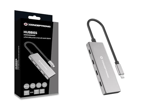 Image of Conceptronic HUBBIES16G 4-Port USB 3.2 Gen 2 Hub 10Gbps USB-C x 4 100W USB PD Aluminum Enclosure