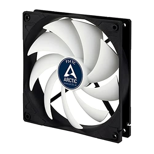 Image of ARCTIC F14 TC - 140 mm Case Fan with Temperature Control, quiet motor, computer, Fan Speed: 400-1350 RPM - Black, White