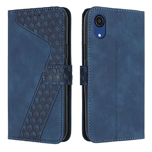 Image of OKZone Compatible With Samsung Galaxy A03 Core Case, Wallet Case PU Premium Leather with Card holder Slots Magnetic Shockproof Flip Cover Bookstyle Phone Cases Cover for Samsung A03 Core (Blue)