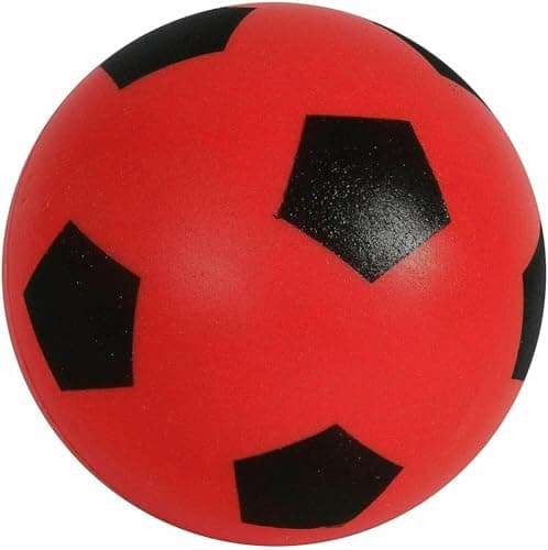 Image of Size 4 Soft Foam Soccer Ball for Kids & Adults – Safe Sponge Football in Vibrant Colors | for Indoor Play, Outdoor Garden Games, Family Beach Games | Gift for Children - (17.5 cm) (Red)