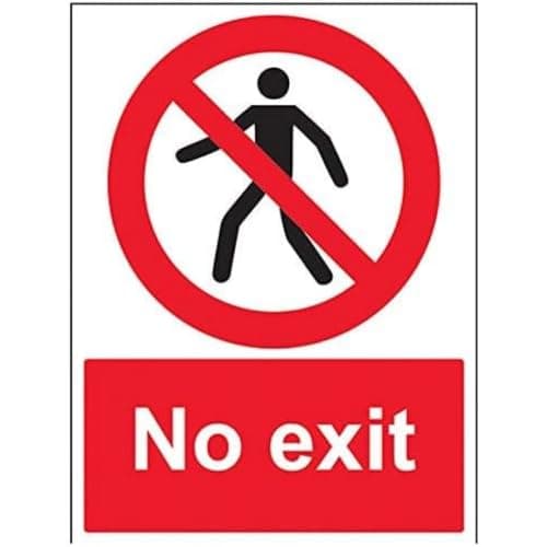 Image of V Safety No Exit Pedestrian Sign - 300mm x 400mm - Self Adhesive Vinyl