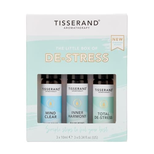 Image of Tisserand - The Little Box of De-Stress - Mind Clear, Inner Harmony, Total De-Stress - 100% Natural Pure Essential Oils - 3x10ml