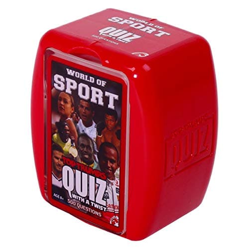 Image of Top Trumps World of Sport Quiz Game Game, 500 questions to test your knowledge and memory in football, golf, cycling and boxing, gift and toy for Ages 8 plus