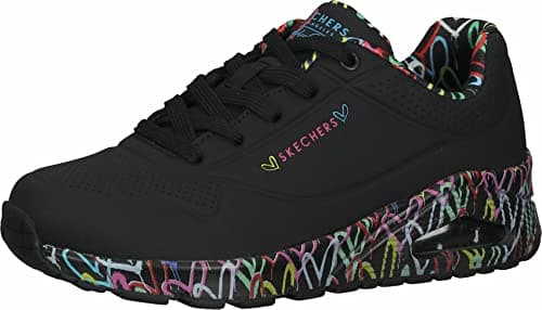 Image of Skechers Women's Uno Loving Love Sneaker, Black, 3 UK