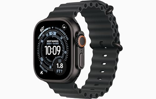 Image of Apple Watch Ultra 3 [GPS + Cellular, 49mm] Black Titanium Case with Black Ocean Band (Renewed)