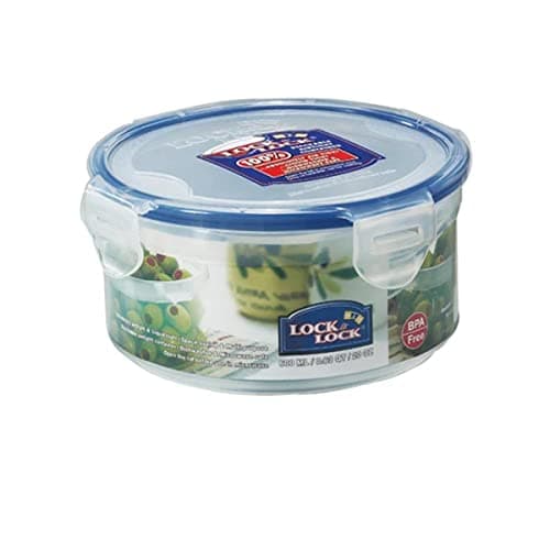 Image of LocknLock HPL933 Round Storage Container - Clear/Blue, 600 ml (Pack of 1)
