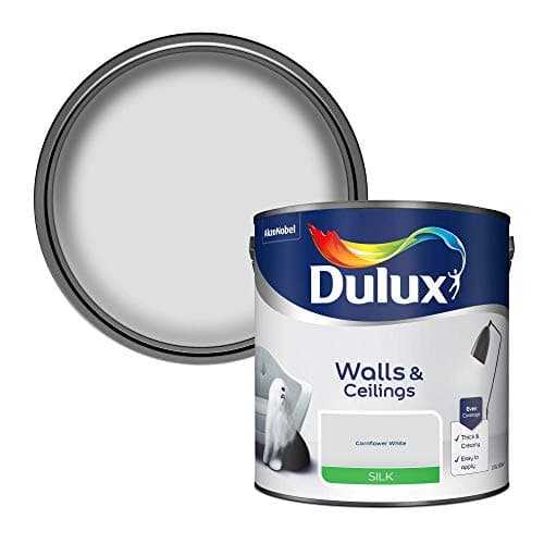 Image of Dulux Silk Emulsion Paint For Walls And Ceilings - Cornflower White 2.5 Litres