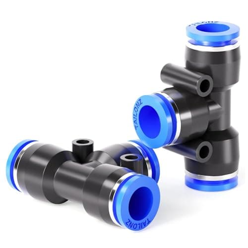 Image of TAILONZ PNEUMATIC 10mm OD Tee Plastic Push to Connect Fittings 3 Ways Tube Connect Push Fit Push Lock PE-10 (Pack of 2)
