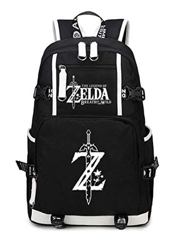 Image of WANHONGYUE The Legend of Zelda Game Backpack Student Schoolbag Laptop Book Bag Casual Dayback Black-6