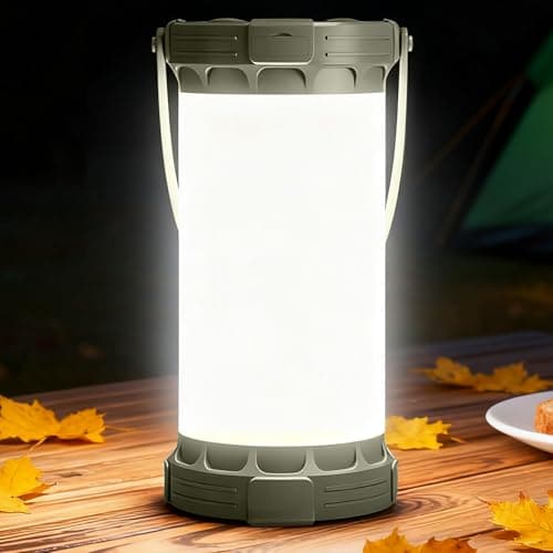 Image of Glocusent 135 LED Ultra Bright Camping Lantern, Up to 200H, 5000mAh Camping Lights with 3 Colors & 5 Brightness, SOS, Max 1500LM, Rechargeable Lantern for Power Outages Camping Hiking Emergency
