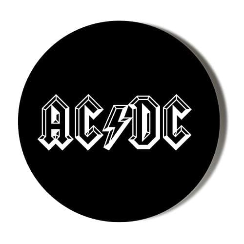 Image of CLASSIC AC/DC LETTERING BLACK BACKGROUND 38mm Round Fridge Magnet