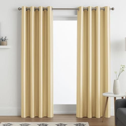 Image of John Aird Luxury Faux Silk Fully Lined Eyelet Curtains (Cream, 168cm Width x 183cm Drop (66"x72")