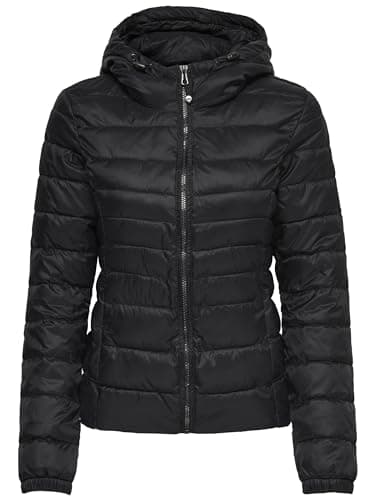 Image of ONLY Women's Tahoe Hood Otw Noos Jacket, Black (Black Black), M UK