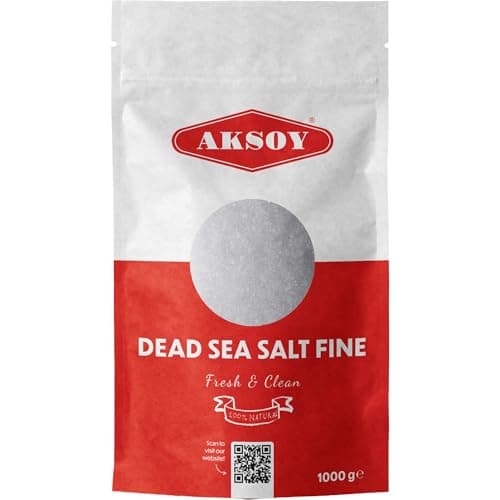 Image of Aksoy Dead Sea Salt 1kg 100% Natural Fine Mineral Bath Salts Dead Sea Bath Salt for Soothing Baths, Skincare, Beauty & Relaxation