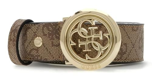 Image of GUESS Janie Logo Adjustable Belt H30 W105 Latte Logo light brown cut-to-size