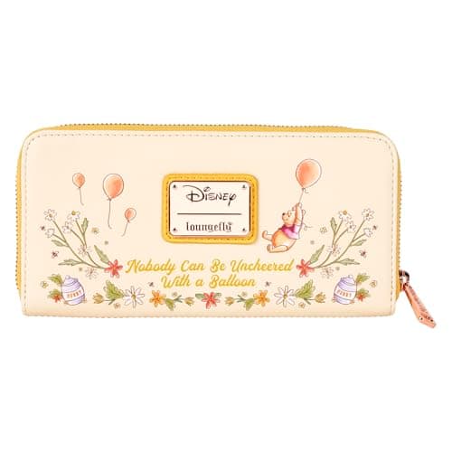 Image of Loungefly Disney Winnie The Pooh Zip Around Wallet, Yellow Pooh, 8" x 4" x 1"