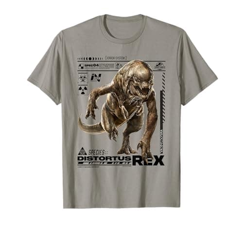 Image of Jurassic World Rebirth Distortus Rex Ingen Species File T-Shirt