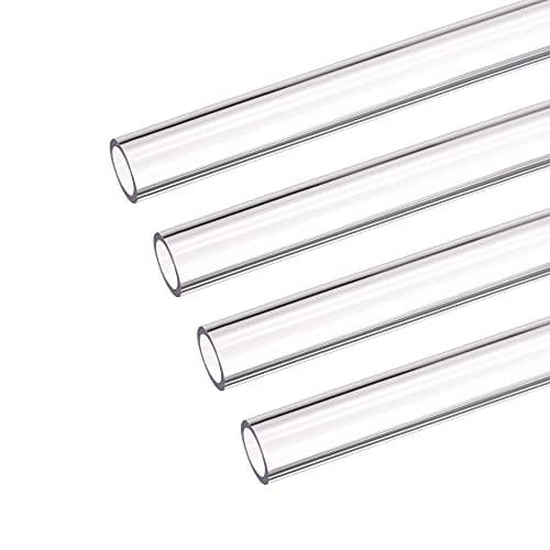 Image of sourcing map PETG Tubing Hard Tube 12mm ID, 16mm OD, 0.5m/20inch Length, Clear for PC Water-Cooling System 4pcs