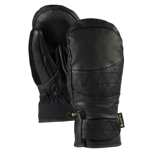 Image of Burton Womens' Gondy Gore-TEX Leather Ski & Snowboard Winter Mittens (True Black, Small)