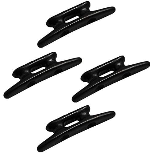 Image of POFET 4pcs 5inch Black Nylon Closed Base Cleat Rope Cleat Suit for Marine Boat Dock Yacht Canoe Dinghy Accessories