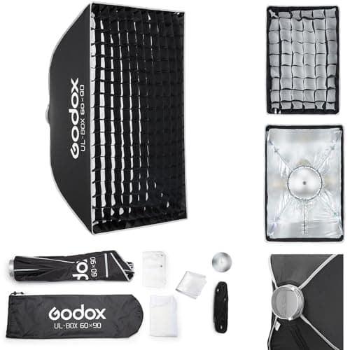 Image of Godox UL-BOX Quick Release Rectangular Softbox 60x90cm (24"x35"), Bowens Mount Softbox with Grid & Diffuser Plate for Commercial Still Life, Product Shots & Fashion