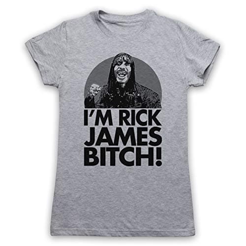 Image of My Icon Art & Clothing Chappelle I'm Rick Bitch! Comedy TV Show Icon Womens T-Shirt, Light Grey, Medium