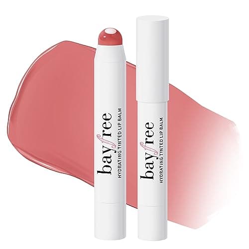 Image of bayfree Tinted Lip Balm Plumper, Glossy, Pump Lips, Lightweight, Moisturize & Tint with Jojoba Seed Oil, Vegan Lip Balm Lip Care Present, Pink Rose