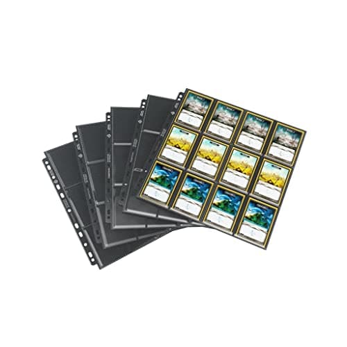 Image of Gamegenic | Gamegenic 24-Pocket Sideloading Pages 10 pcs Pack Black | Trading Card Game Accessory