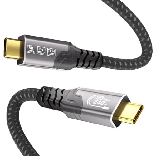 Image of ZIKNYDO USBC to USBC Cable 2m, High Speed USB C 3.2 Gen 2x2 20Gbps, PD3.1 240W Fast Charging, USB C Monitor Cable 4K@144Hz/8K@30Hz Compatible with Thunderbolt 4, MacBook Pro, Switch, SSD, iPhone 17