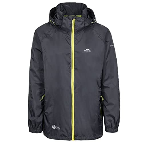 Image of Trespass Waterproof Jacket Men Women Packaway Rain Coat With Hood, Light Rain Jacket Windbreaker, Raincoat In A Bag, Rain Coats For Men, Rain Coats for Women Qikpac X