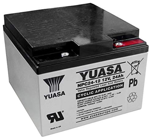 Image of Yuasa NPC24-12 Sealed Lead Acid (VRLA) 24Ah 12V UPS Battery – Sealed Lead Acid (VRLA), Black, White, 24 Ah, 12 V, 1 Piece, 9 kg)