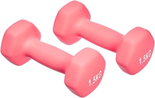 Image of Amazon Basics Neoprene Dumbbell Pair, 3kgs ( 2 Pack of 1.5 kg), Pink