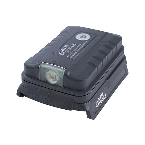 Image of AIM Tools USB Adapter Compatible with Bosch 18V Lithium-Ion Battery with LED Work Light and Dual USB Ports, 5V 3A Power Source Charger Adapter Converter 105303