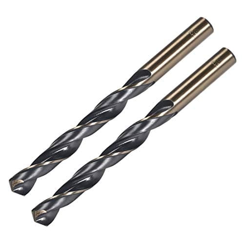 Image of sourcing map 2pcs Straight Shank Twist Drill Bits 12mm Gold Titanium & Black Nitride Coated High Speed Steel (HSS) 4341 with 12mm Shank for Stainless Steel Alloy Metal Plastic Wood