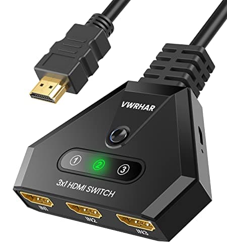 Image of 4K HDMI Switch - 3-Port Splitter with High-Speed HDMI Cable, Supports 4K 3D 1080P UHD HDCP 2.2 for Xbox PS3/4/5 Sky Box Apple TV Fire Stick Blu-ray/DVD Player