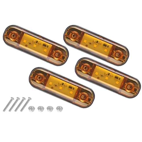 Image of Car Side Marker Lights Yellow, 3LED Car Marker Lights 12V-24V Universal Car Side Indicators Lights IP65 Waterproof Front Rear Side Light Position Warning Lamps for Truck Lorry RV Caravan (Pack for 4)
