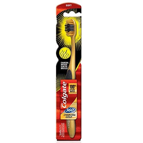 Image of Colgate Toothbrush 360 Degree Charcoal Gold Soft Bristles