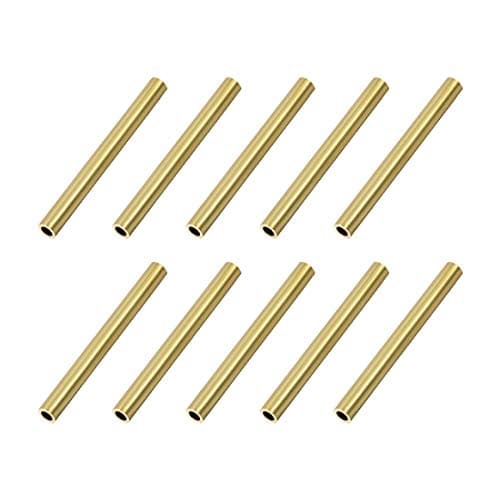 Image of sourcing map Brass Round Tube, 3mm OD 0.5mm Wall Thickness 30mm Length Seamless Pipe Tubing for DIY Crafts 10 Pcs