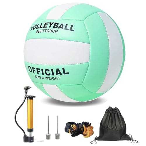 Image of PureBliss Volleyball,Women Volleyball for Outdoor or Beach Play, Soft Volleyball Ball for man Youth Juniors and Teens Practice Volleyballs with Pump Needles for Backyard Official Size, Indoor-Green